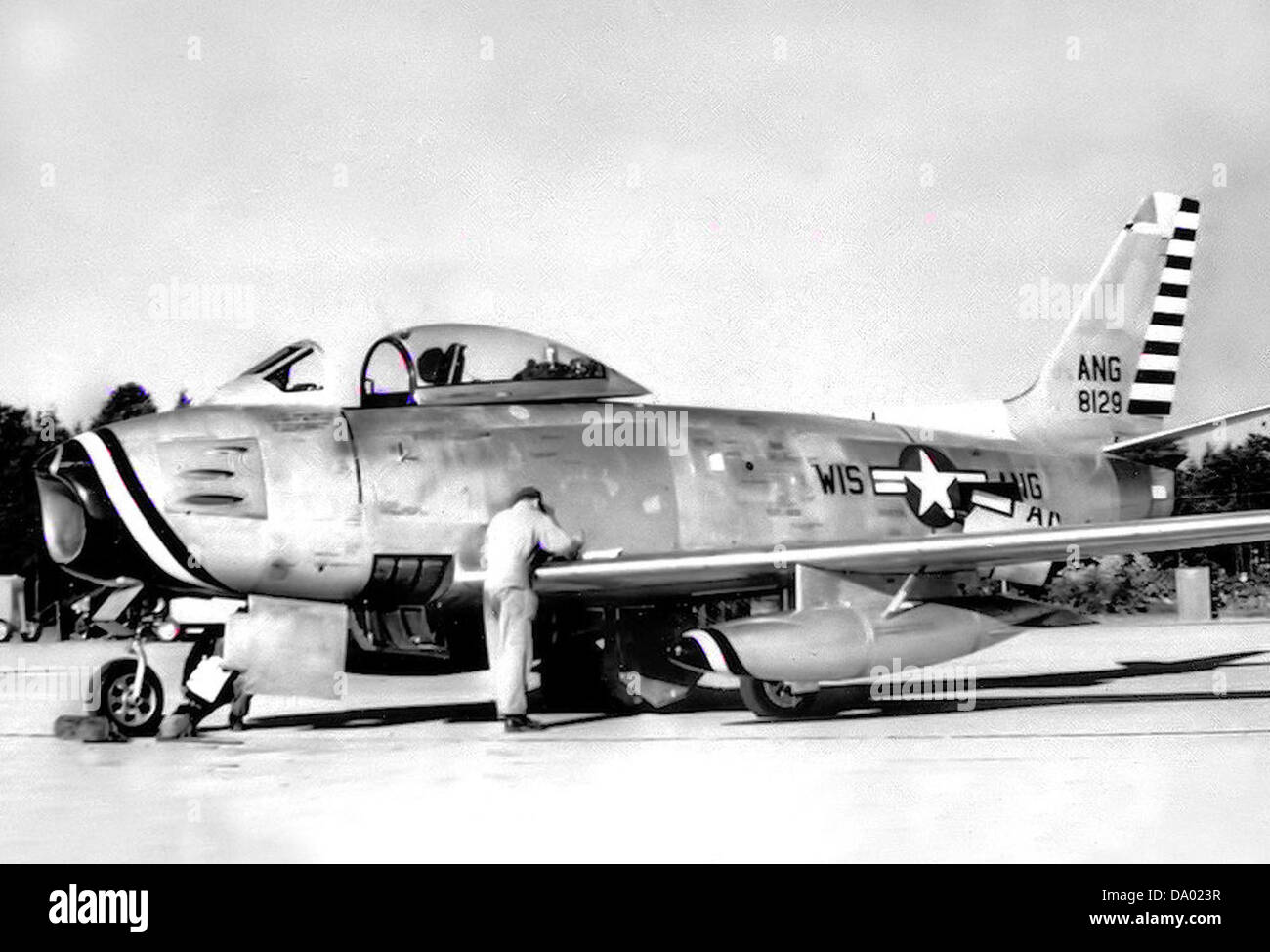 126th Fighter-Interceptor Squadron - North American F-86A-5-NA Sabre 48-129 Stock Photo