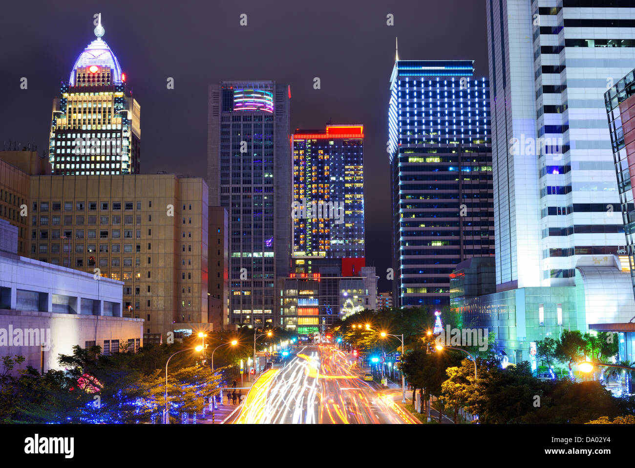 Taipei, Taiwan cityscape in the Xinyi financial district. Stock Photo