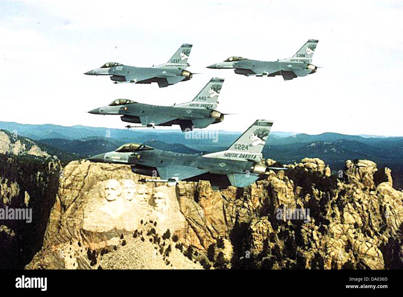 The 175th Fighter Squadron conducted a formation flight with four F-16 ...