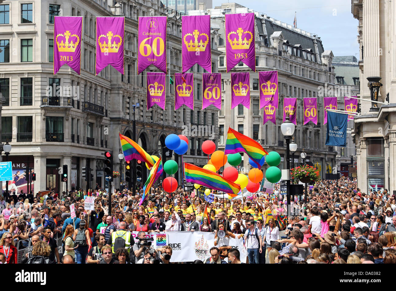 London UK, 29th June 2013. Marchers at the Pride London gay pride parade 2013, London, England Credit:  Paul Brown/Alamy Live News Stock Photo