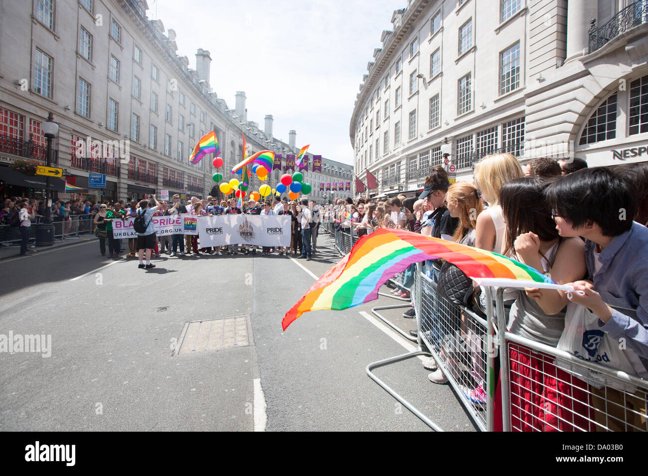 London, UK. 29th June 2013. Thousands attended the London Gay Pride Parade that started off from Oxford Street  past Regent Street and Trafalgar Square and finaly ended at Whitehall. Credit:  Lydia Pagoni/Alamy Live News Stock Photo