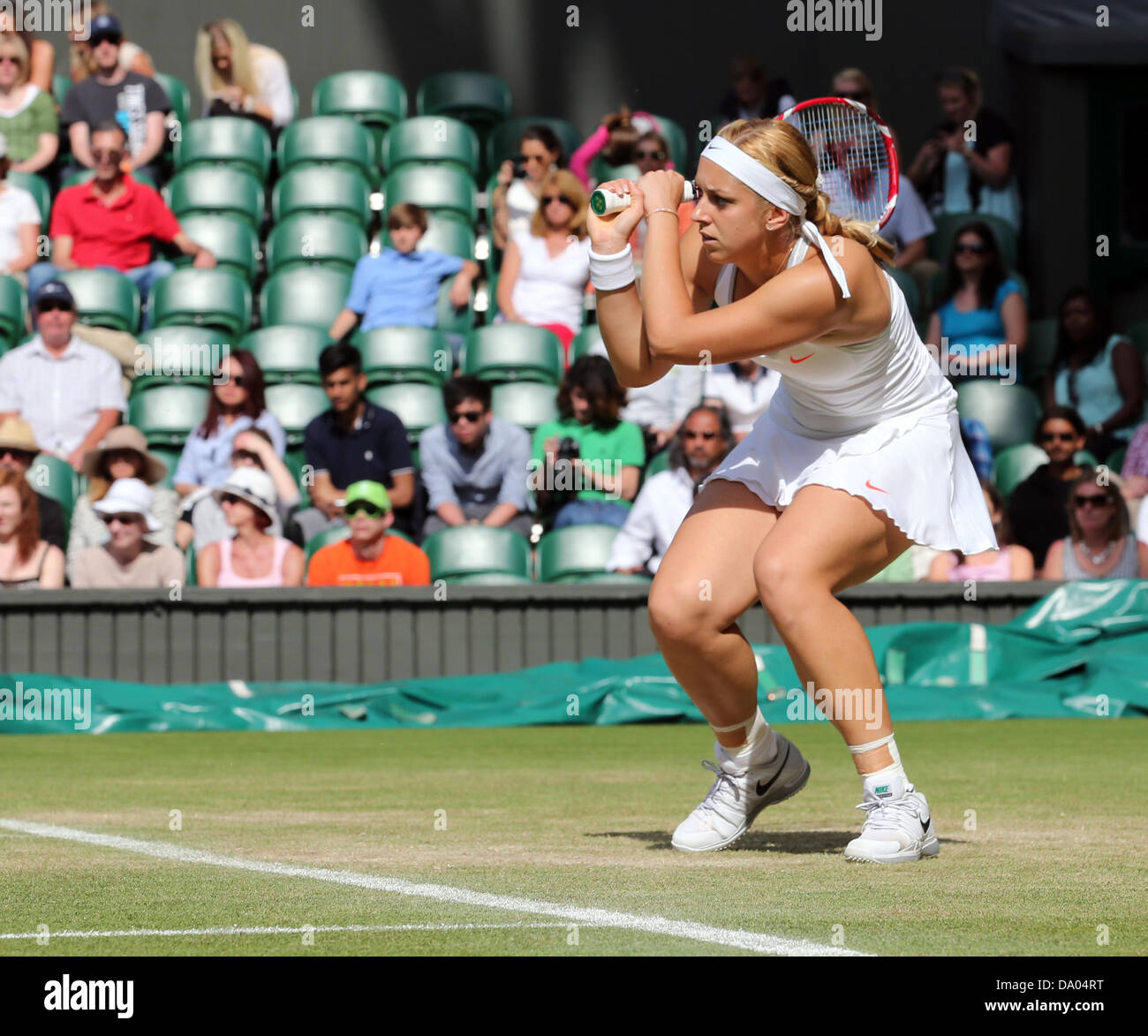 Wimbledon, London, UK. 29th June 2013. Day Six of the The Wimbledon Tennis Championships 2013 held at The All England Lawn Tennis and Croquet Club, London, England, UK. Samantha Stosur ( AUS) against Sabine Lisicki ( GER) © Action Plus Sports Images/Alamy Live News Credit: Action Plus Sports/Alamy Live News Stock Photo