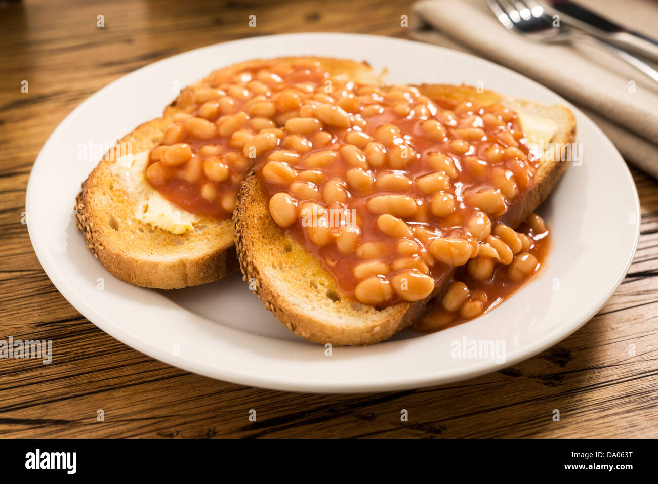 Beans on Toast Stock Photo Alamy