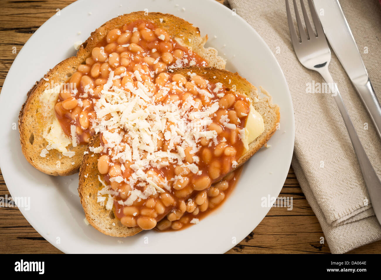 Beans on Toast. Stock Photo