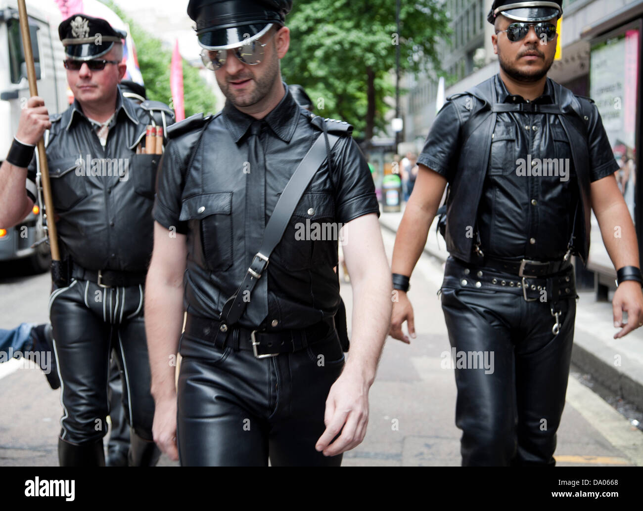 London, UK. 29th June 2013. London Gay Pride - Guys in Leather on the March Credit:  Miguel Sobreira/Alamy Live News Stock Photo