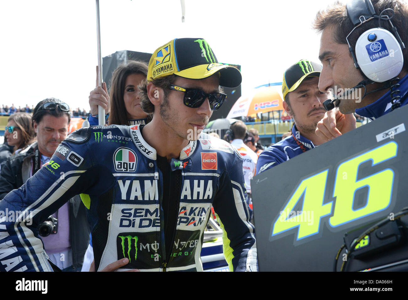 Assen, Netherlands. 29th June 2013. Valentino Rossi (Yamaha Factory Racing) on the grid line at  TT ASSEN circuit. Credit:  Gaetano Piazzolla/Alamy Live News Stock Photo