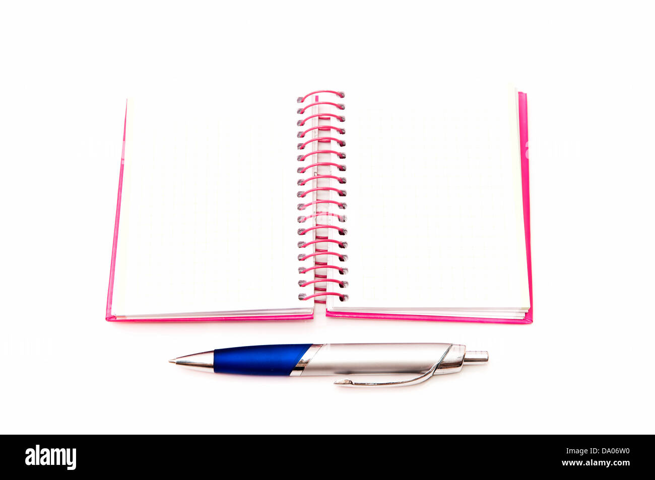 notepad with pen on a white background Stock Photo - Alamy