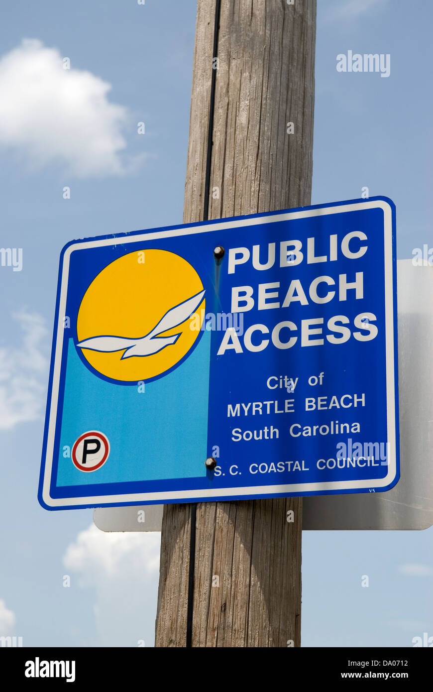 Public beach access sign Myrtle Beach SC USA Stock Photo Alamy