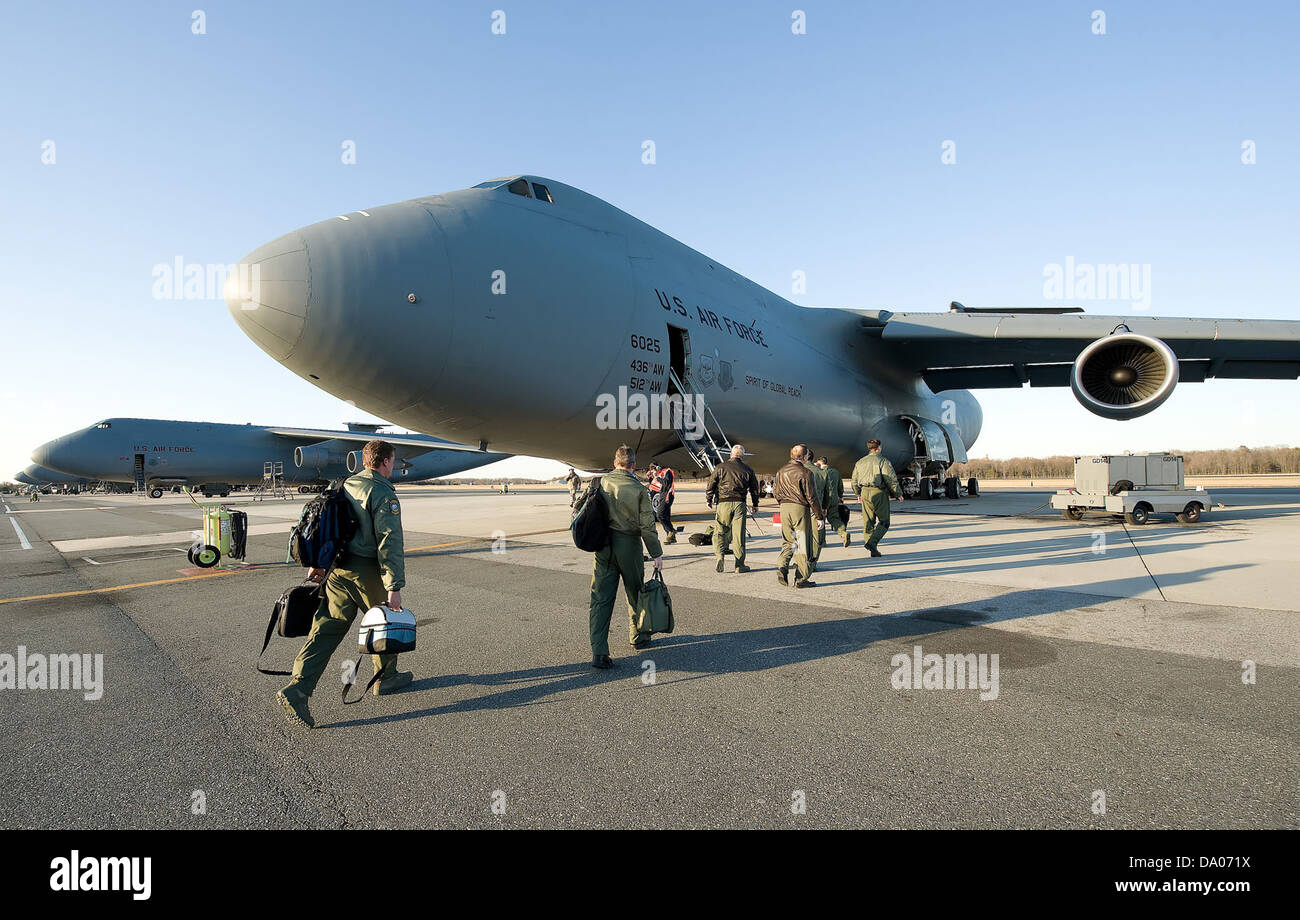 The 512th Operations Group operates the C-5M Super Galaxy, a large military transport aircraft used for strategic airlift and heavy cargo operations. The group plays a critical role in rapid deployment and logistics support. Stock Photo