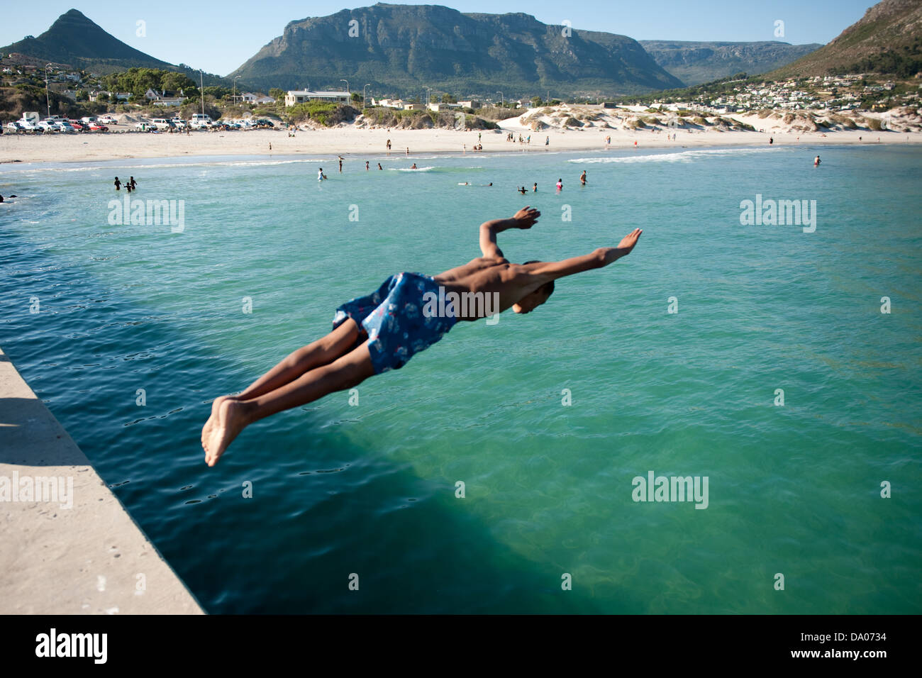 Boy diving, Hout Bay, Cape Town, South Africa Stock Photo Alamy