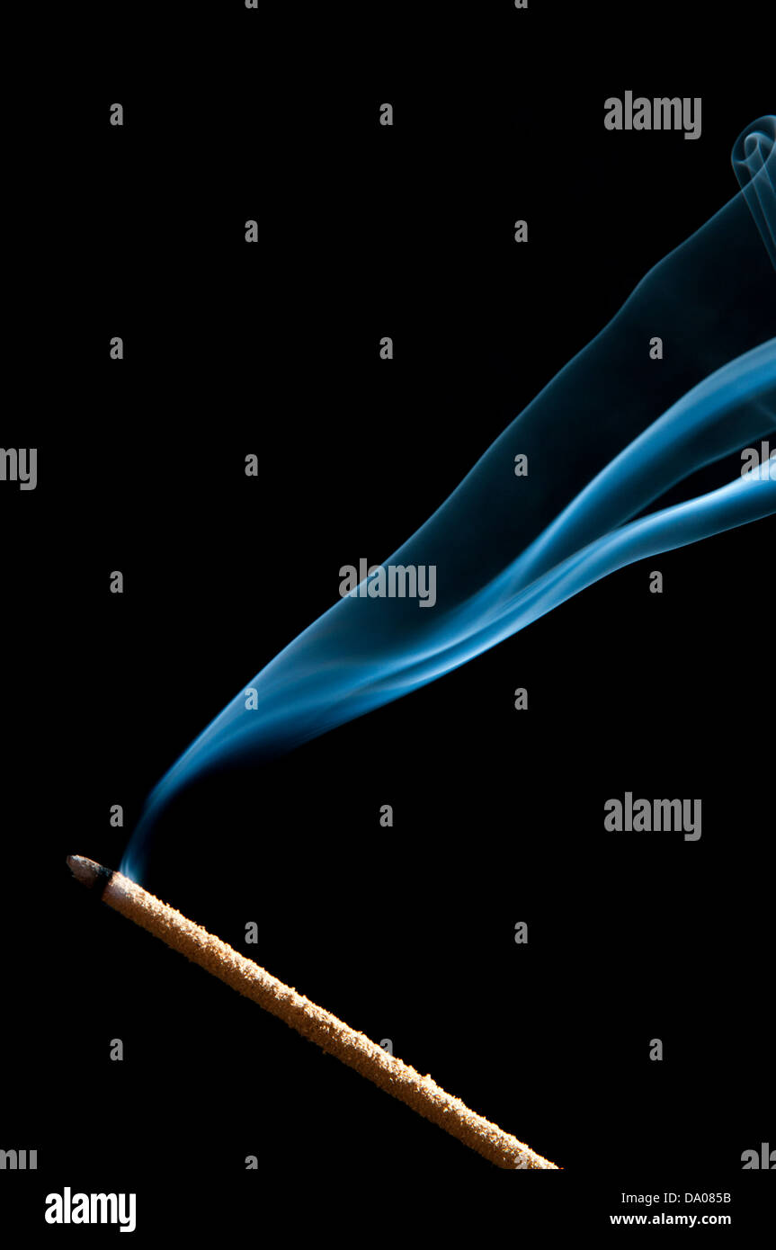 candle smoke odor on a black background Stock Photo Alamy