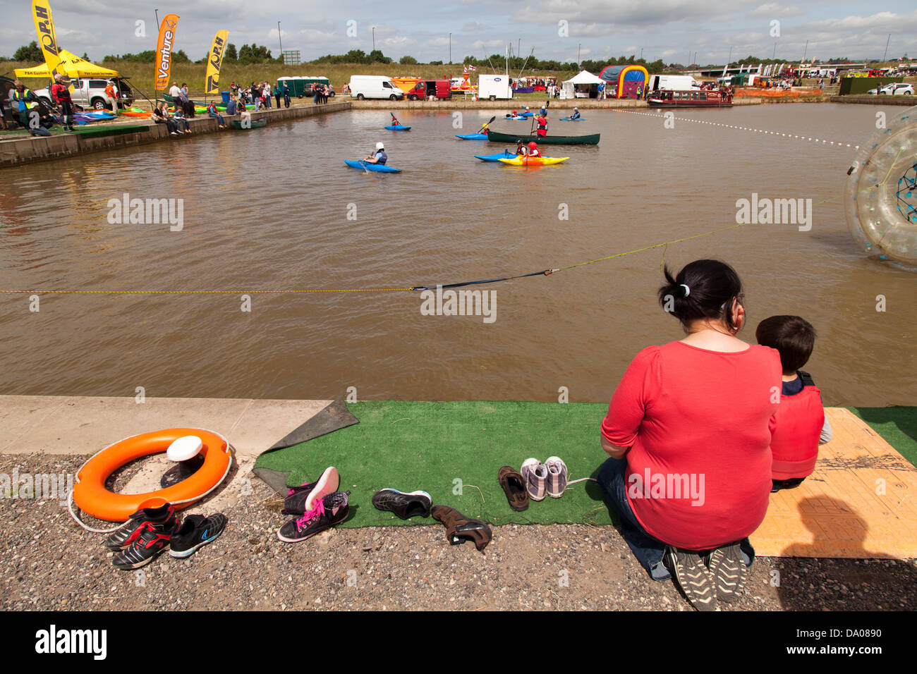 Children enjoying watersports at Chesterfield Canal Trust's festival at