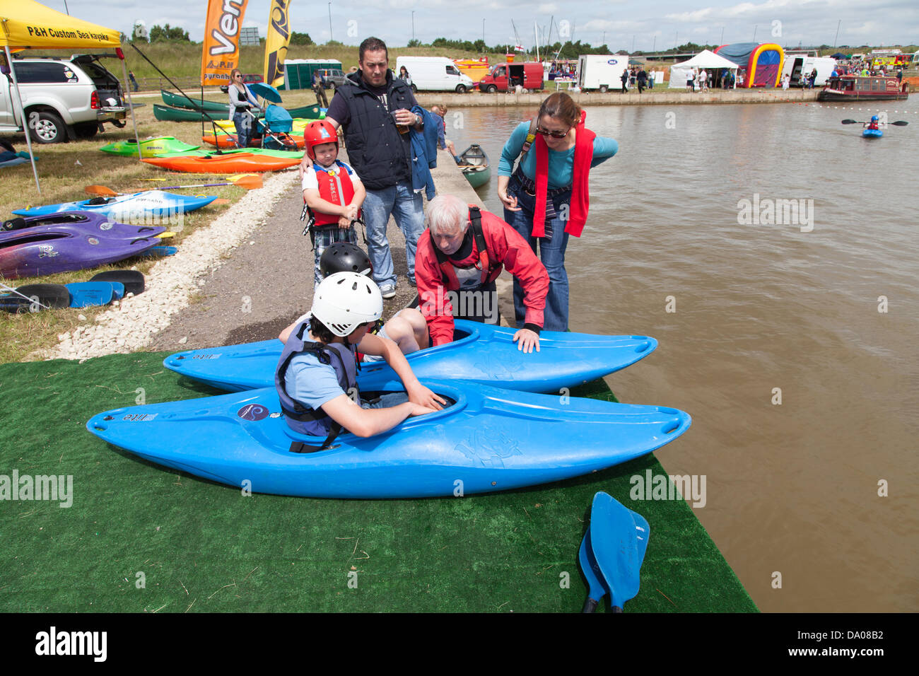 Children enjoying watersports at Chesterfield Canal Trust's festival at