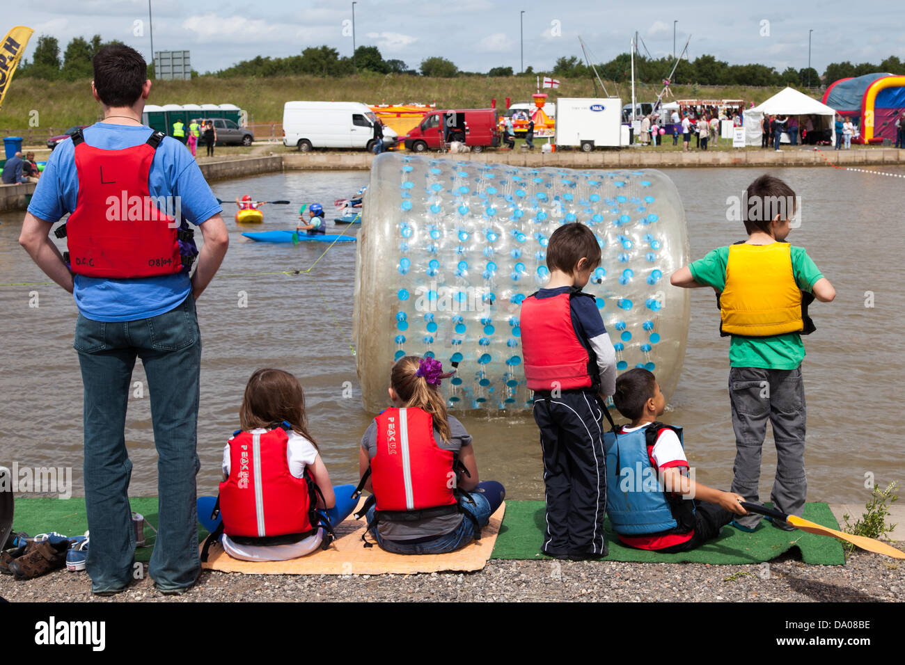 Children enjoying watersports at Chesterfield Canal Trust's festival at