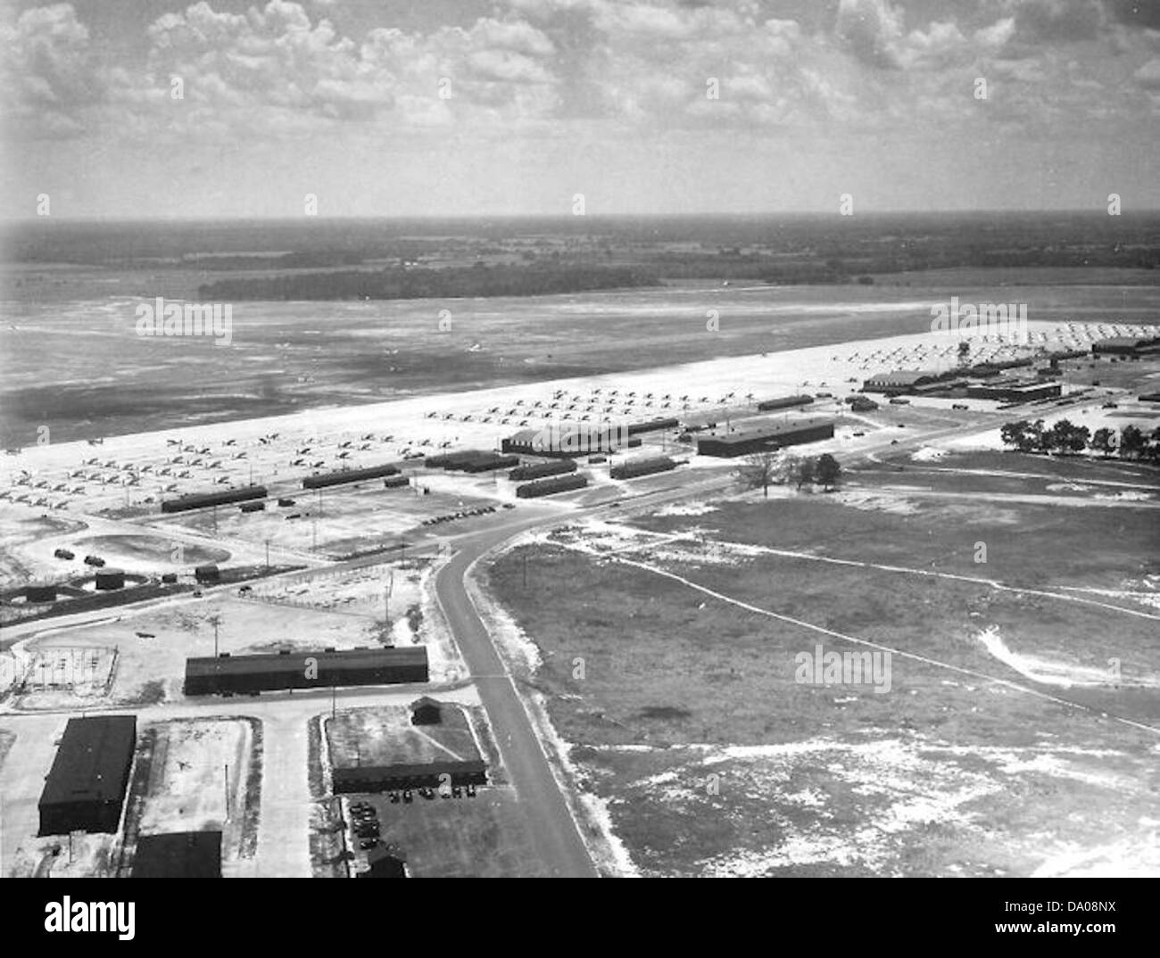 The flightline at Bainbridge Army Airfield in 1944, during World