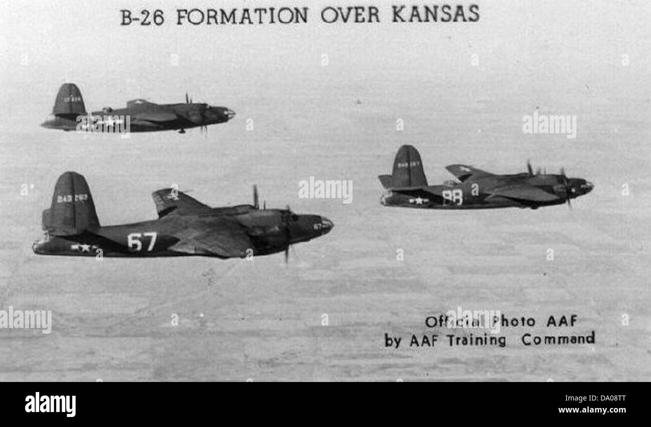 Dcaaf-b-26-formation-over-kansas Stock Photo