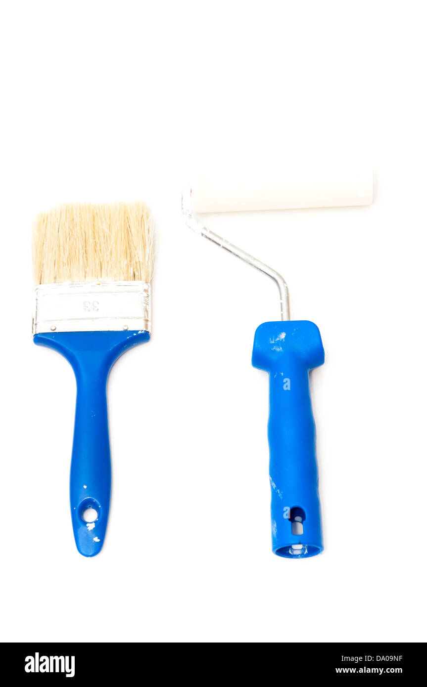 Painter tools on a white background Stock Photo - Alamy