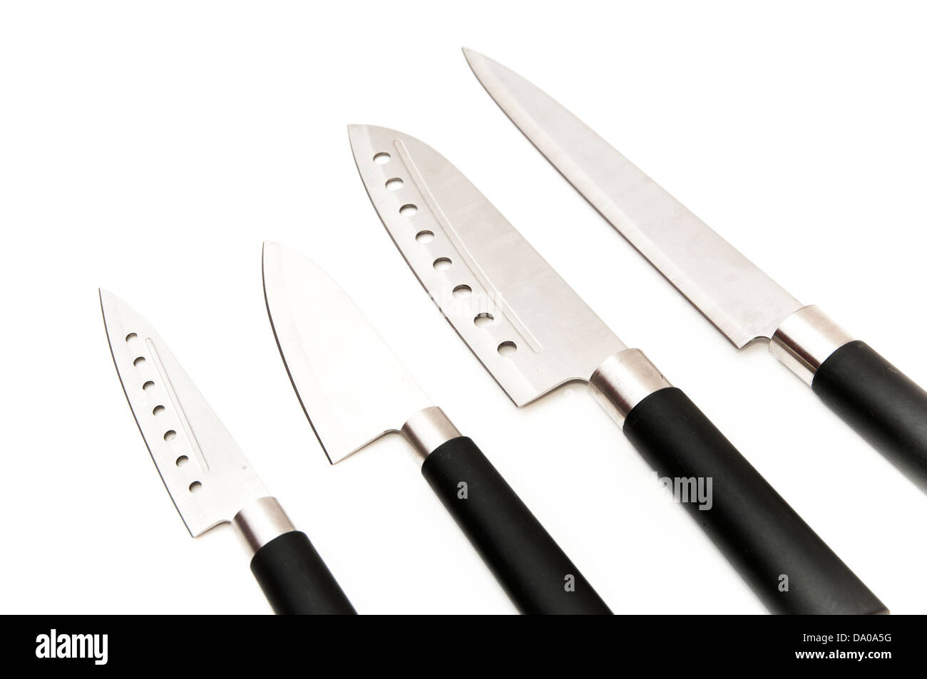 kitchen knives on a white background Stock Photo Alamy