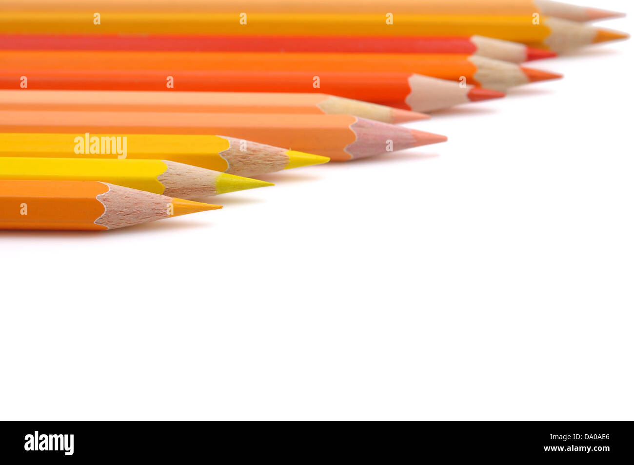 Colored pencils isolated on a white background Stock Photo - Alamy