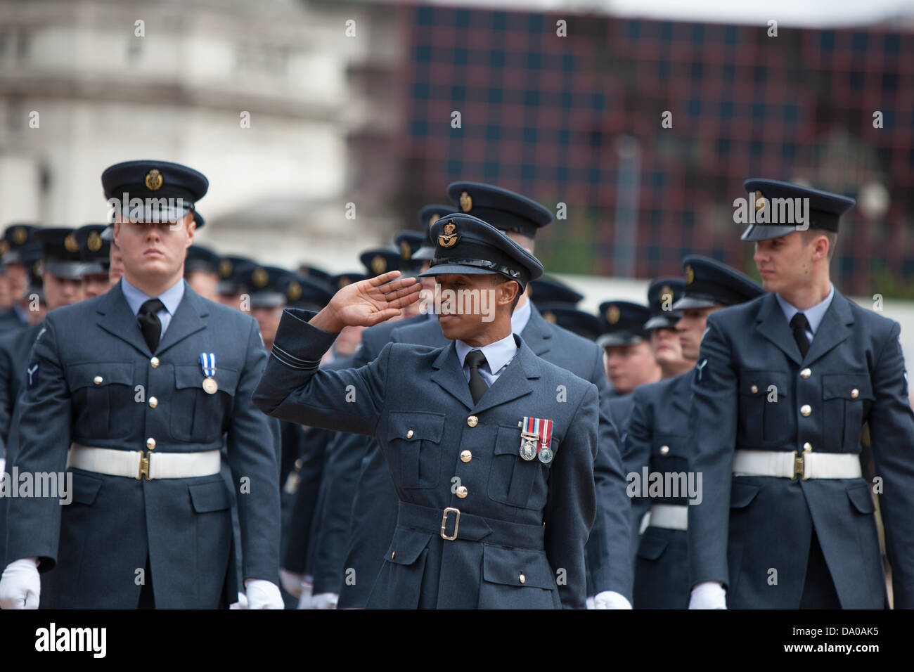 Birmingham, UK. 29th June, 2013. Members of the RAF take the salute in ...