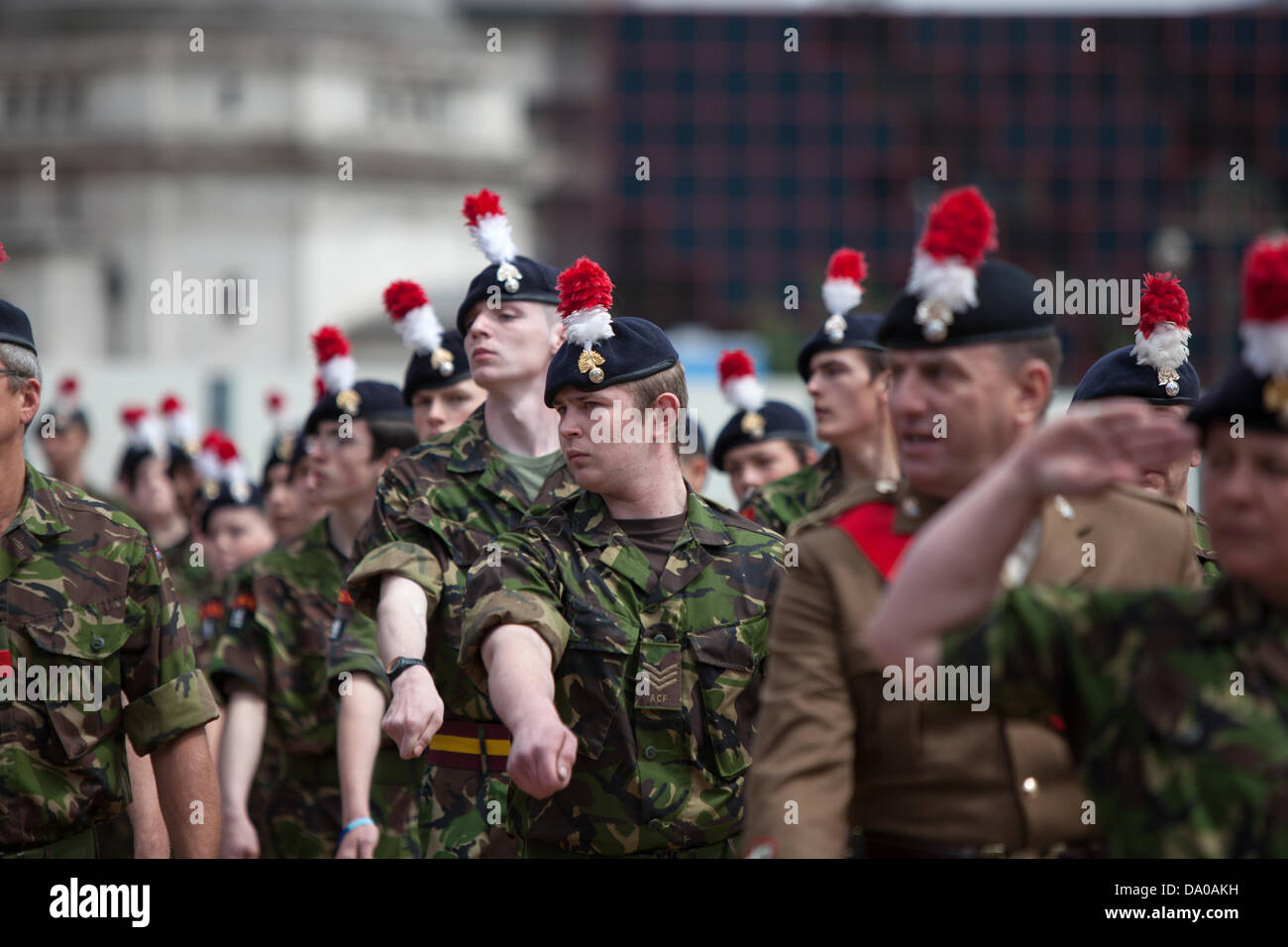 Birmingham, UK. 29th June, 2013. Soldiers on parade in Centenary Square ...