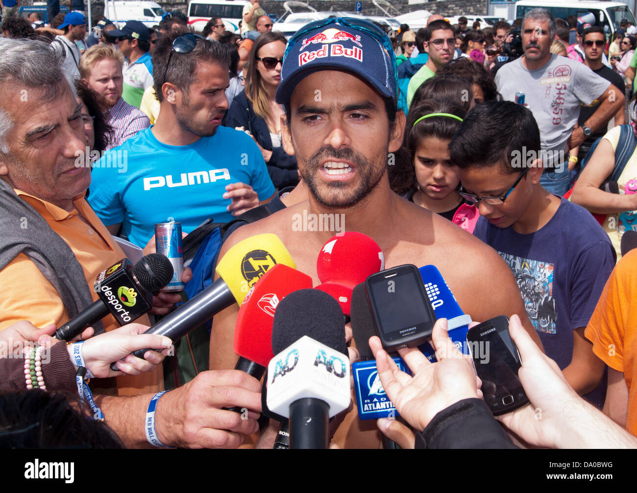 Azores. 29th June, 2013. Orlando Duque INTERVIEWS  at  Red Bull Cliff Diving 2013 - Round 3 at Azores Credit:  Nuno Fonseca/Alamy Live News Stock Photo
