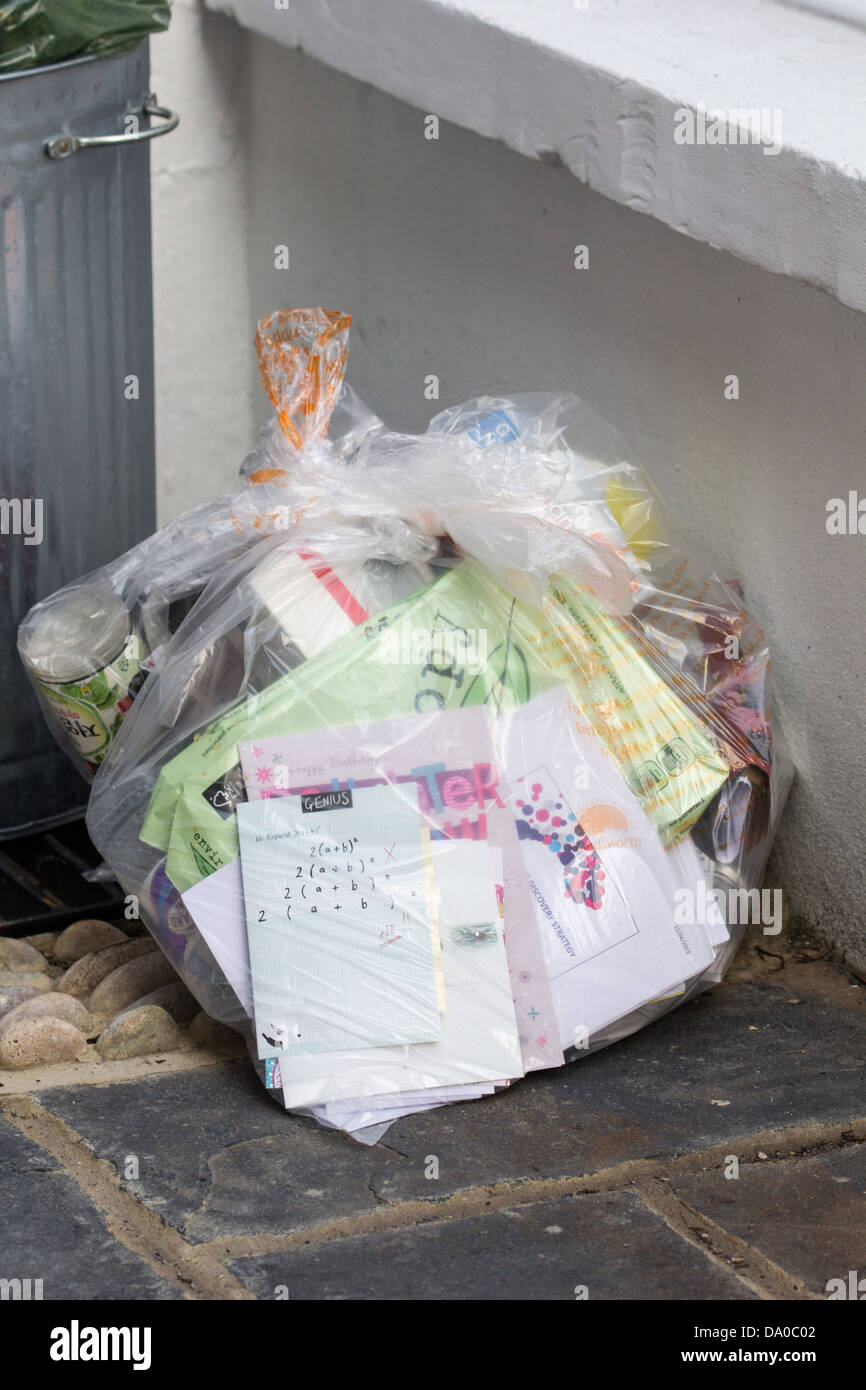 Bag of rubbish for recycling Stock Photo Alamy