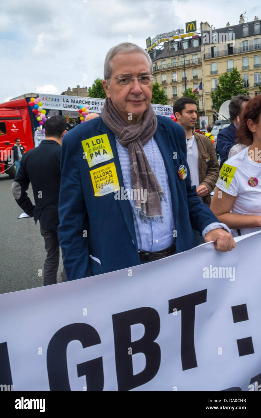 Paris, France, LGBT Gay Pride parade, French Politicians Marching Stock