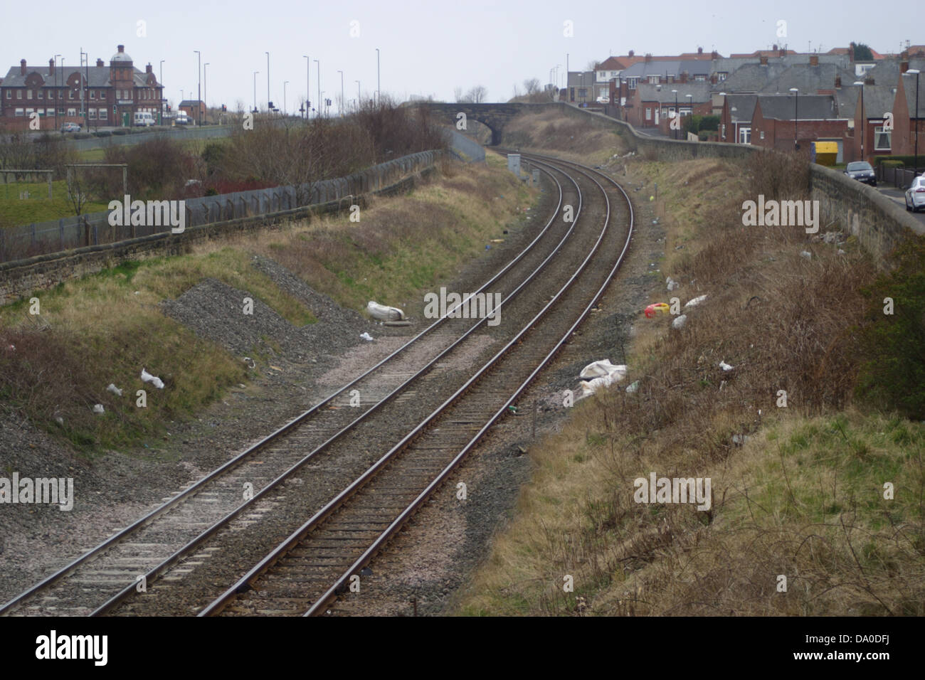 Railway line between hendon and grangetown, Sunderland UK. The Grange