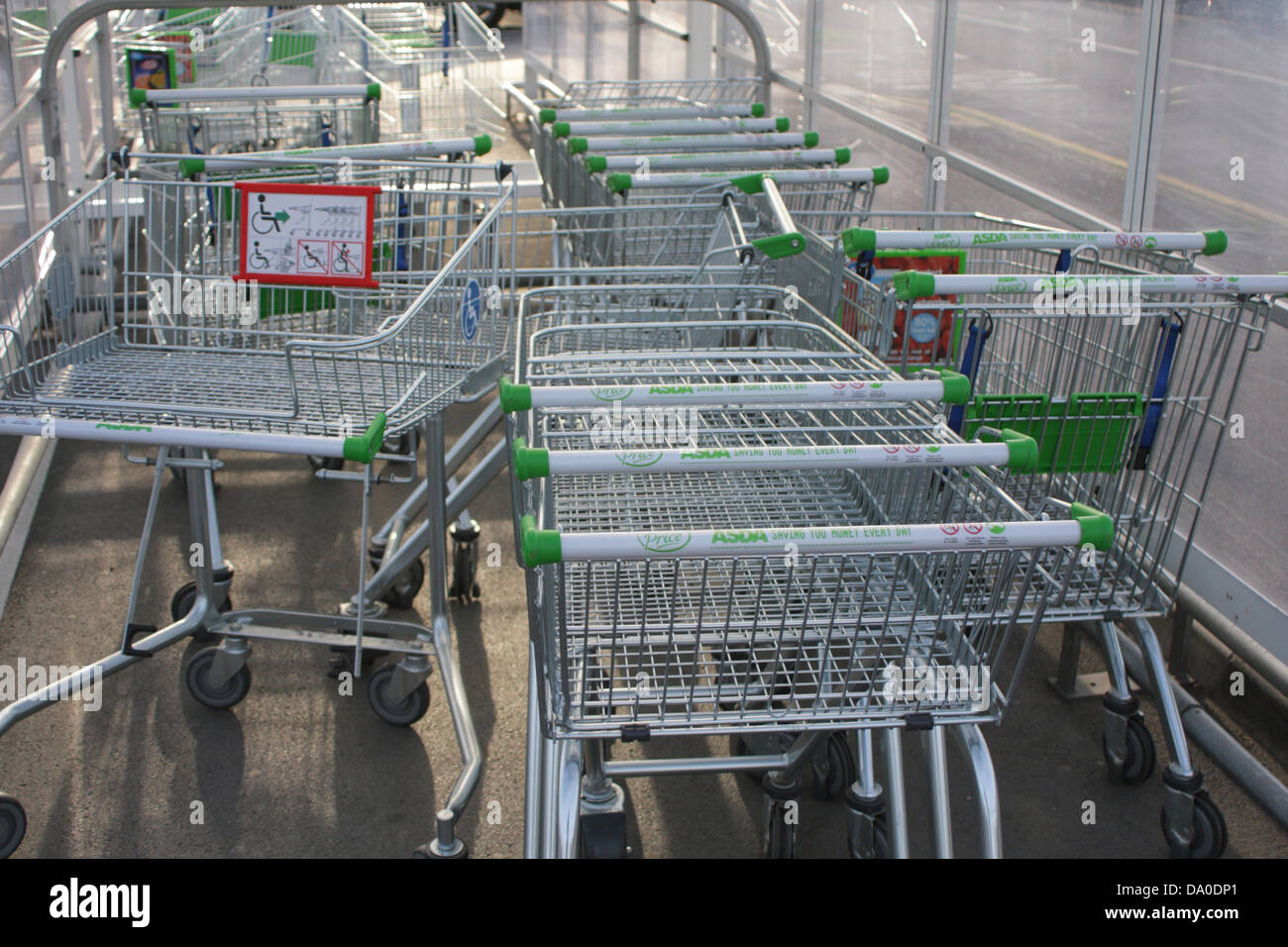 Asda Supermarket trolleys Stock Photo Alamy