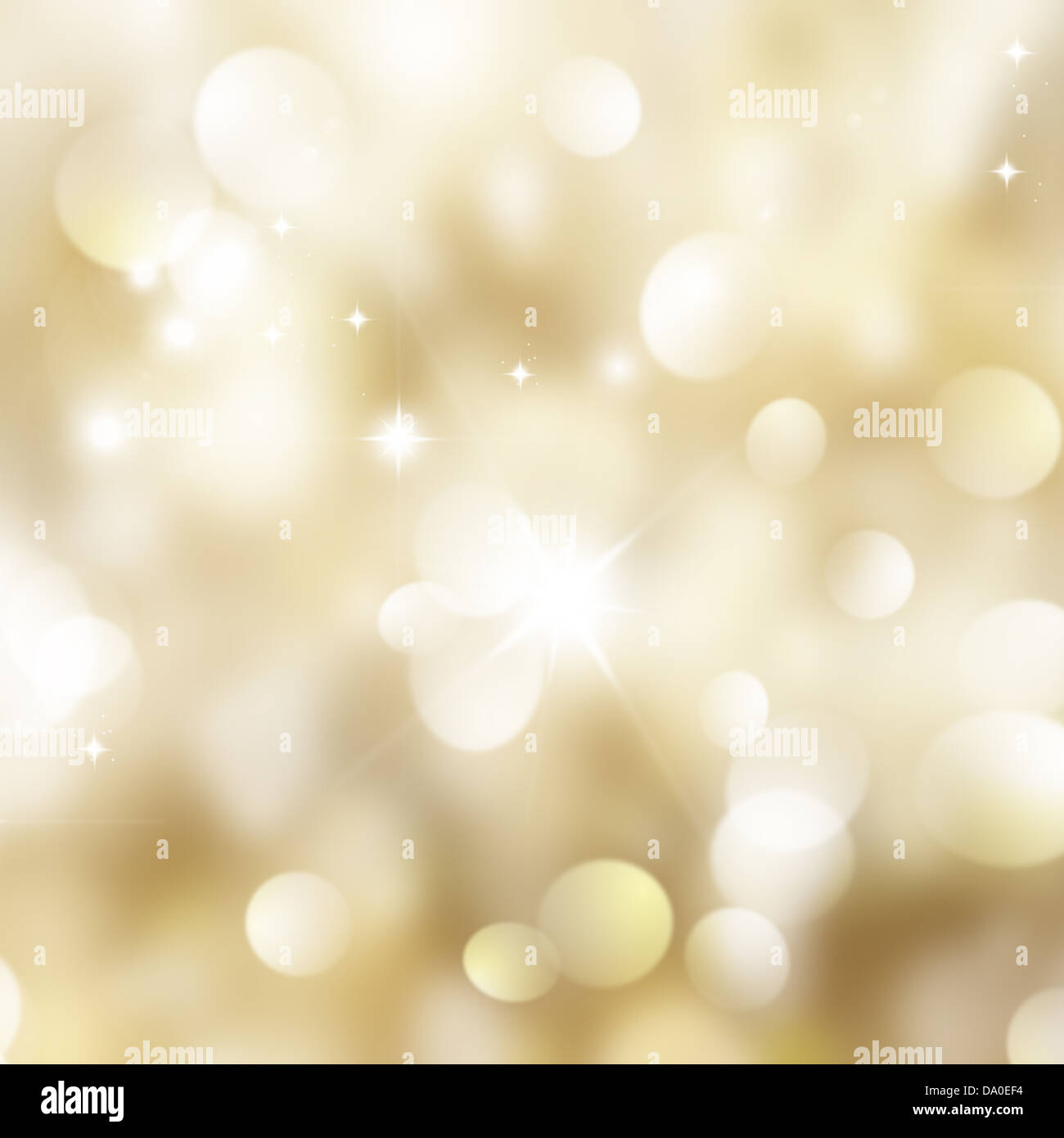 Gold Christmas background with bokeh lights and stars Stock Photo Alamy