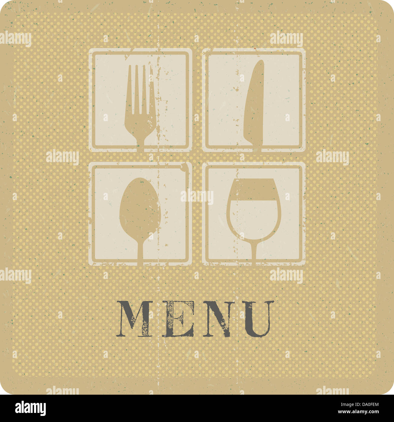 silkscreen print of menu cover Stock Photo