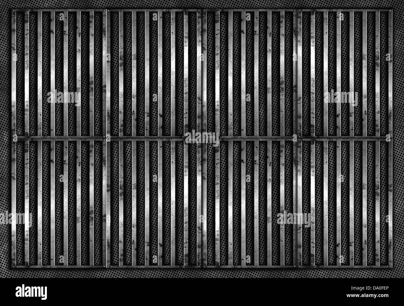 Grunge style metal bars on a wire background Stock Photo Alamy