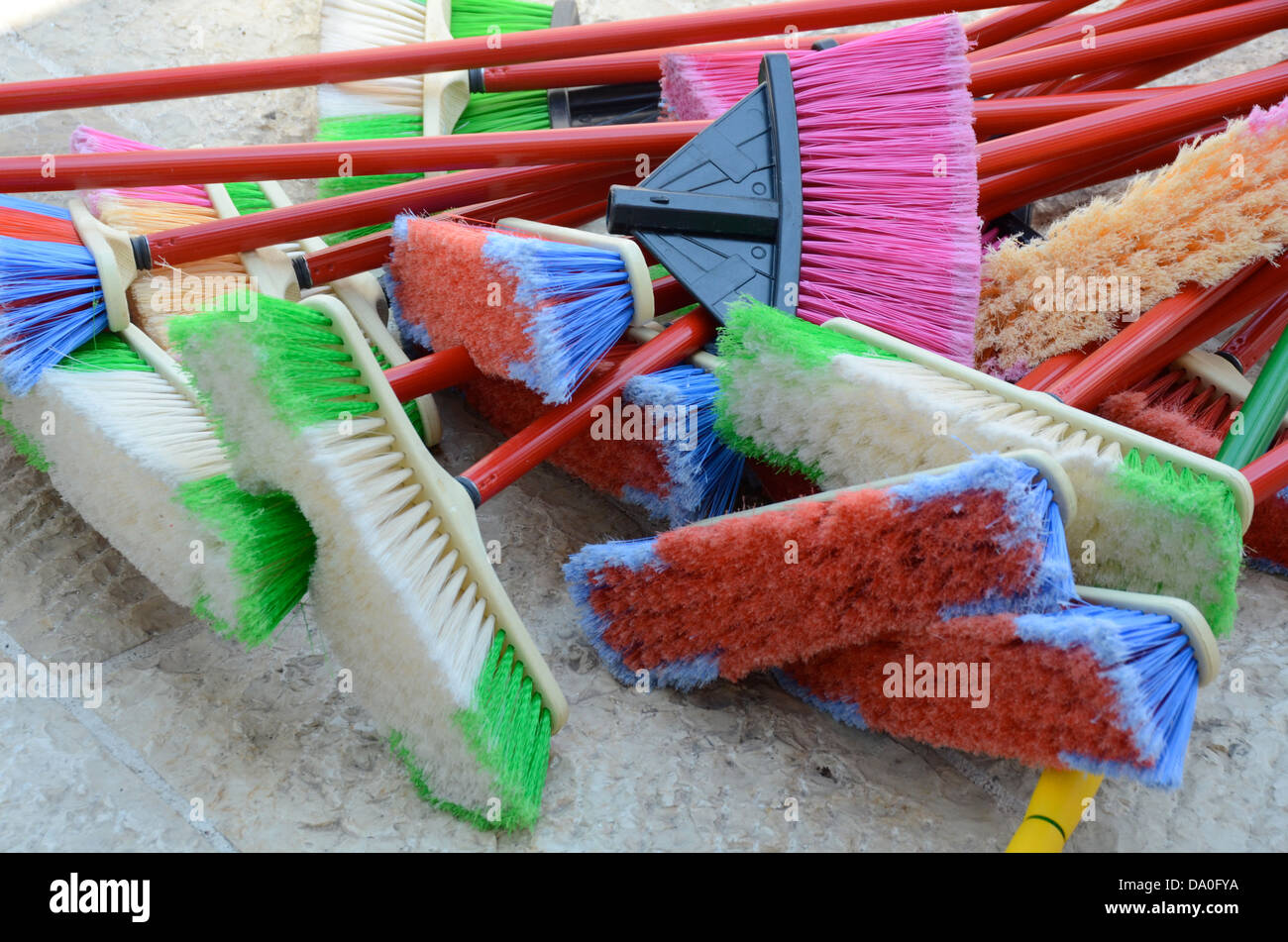 Brooms and brushes Stock Photo Alamy