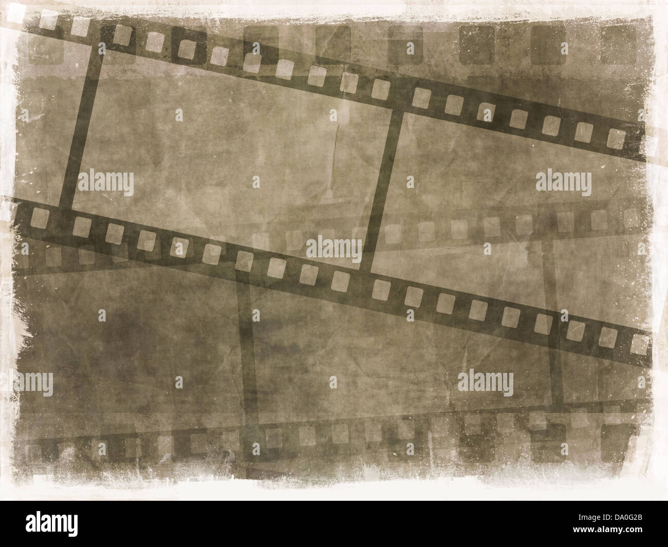 Dirty grunge background with image of film strips Stock Photo