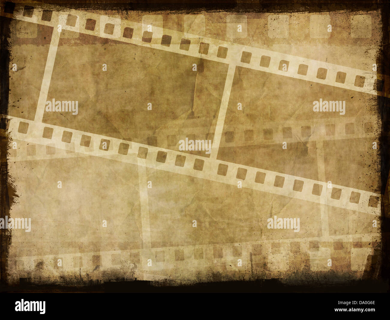 Dirty grunge background with image of film strips Stock Photo