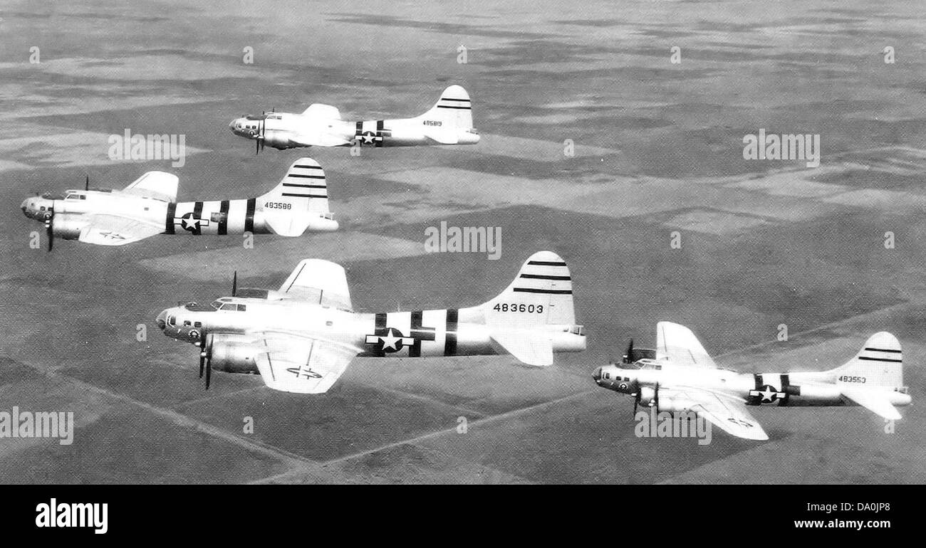 QB-17 Flying Fortress Drones over New Mexico 1946 Stock Photo