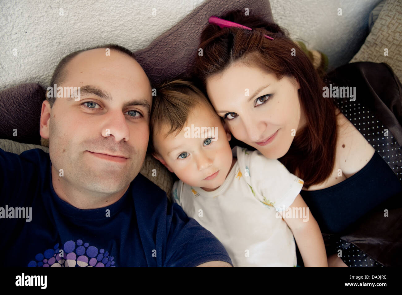 Self portrait photo of real family Stock Photo