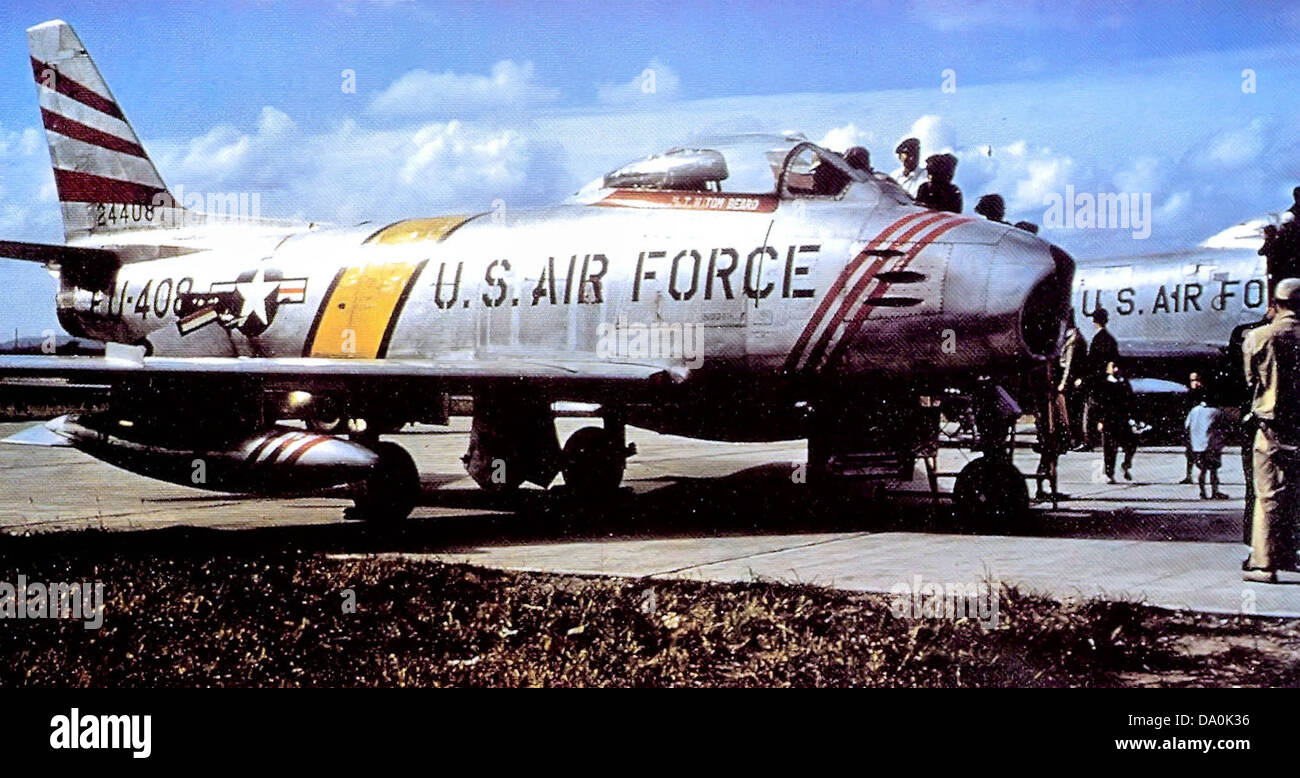 36th FBS North American F-86F-30-NA Sabre 52-4408 Stock Photo