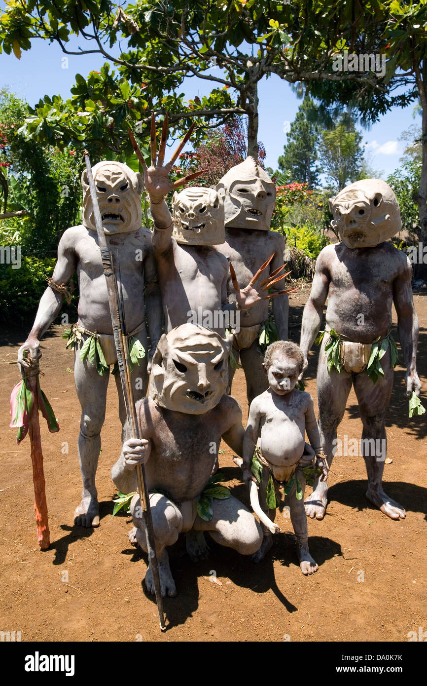 Mud Men performance, Papua New Guinea. Stock Photo
