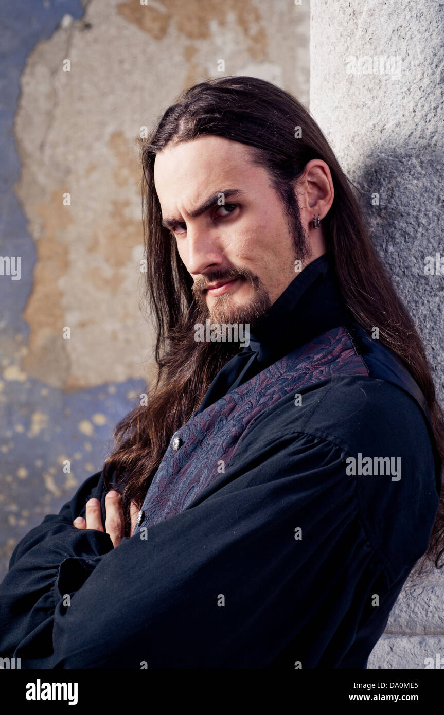 Handsome Man With Long Hair Stock Photo 57793741 Alamy