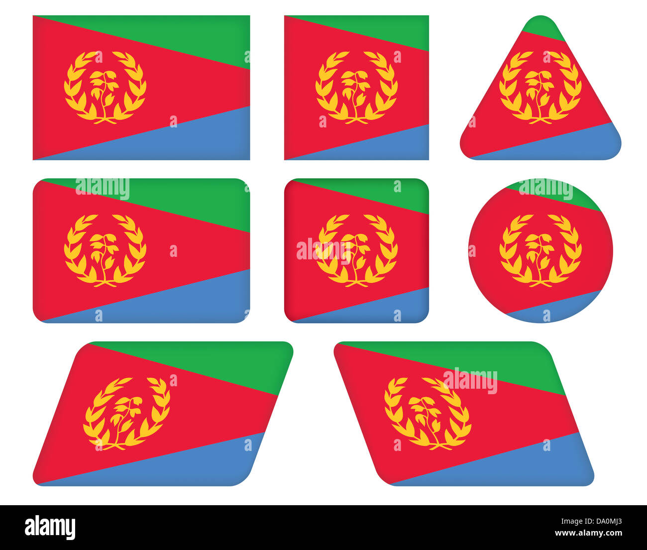 set of buttons with flag of Eritrea Stock Photo