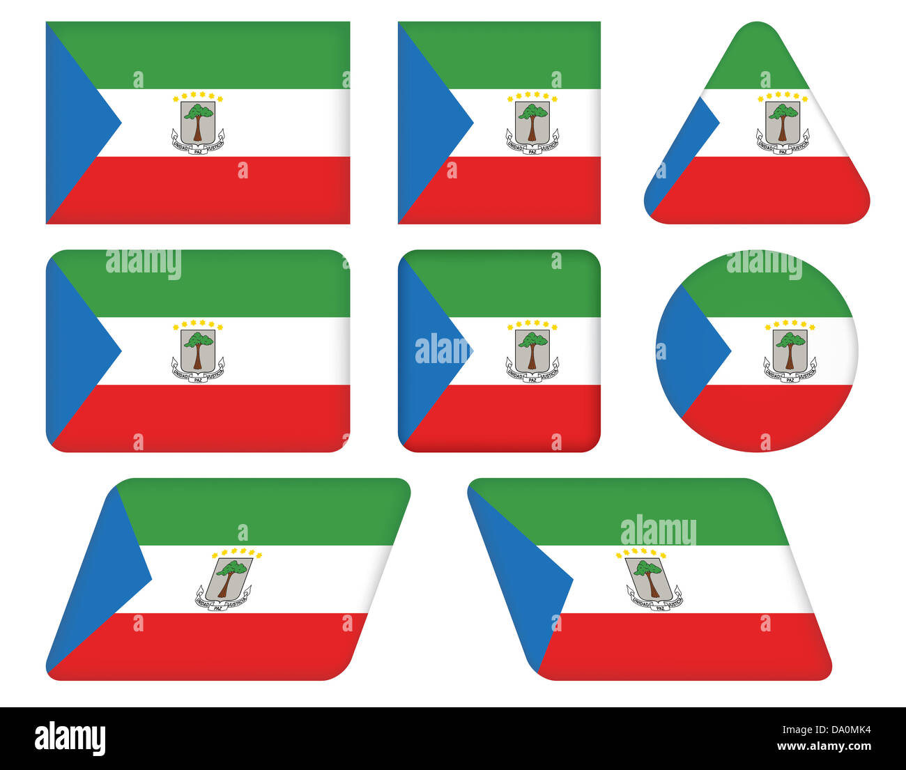 set of buttons with flag of Equatorial Guinea Stock Photo