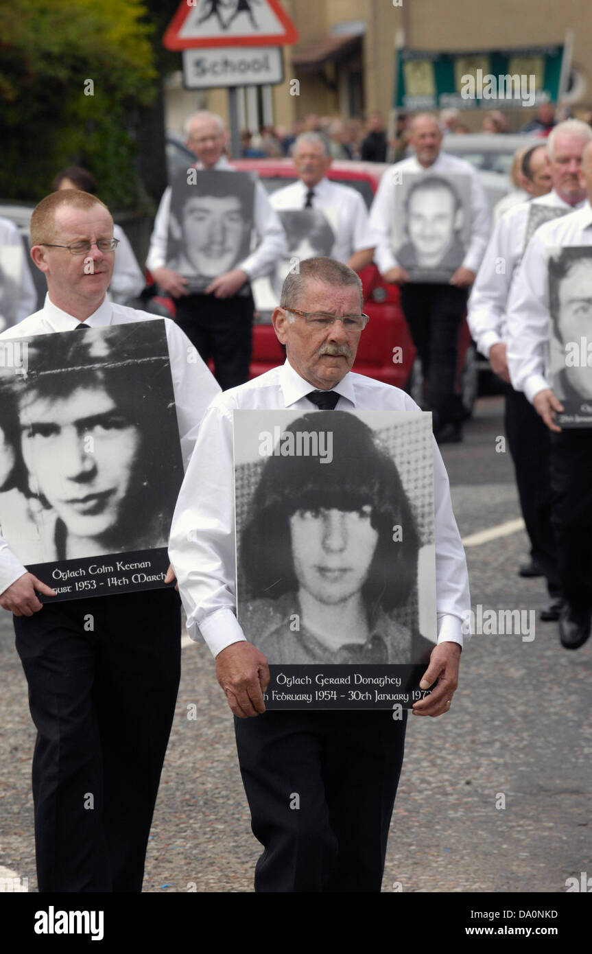 Derry, Northern Ireland. 30th June, 2013. Hundreds of former Irish republican prisoners attend the annual Derry Republican Graves Association commemoration for IRA members who were killed during the Northern Ireland conflict. Credit: George Sweeney / Alamy Live News. Stock Photo