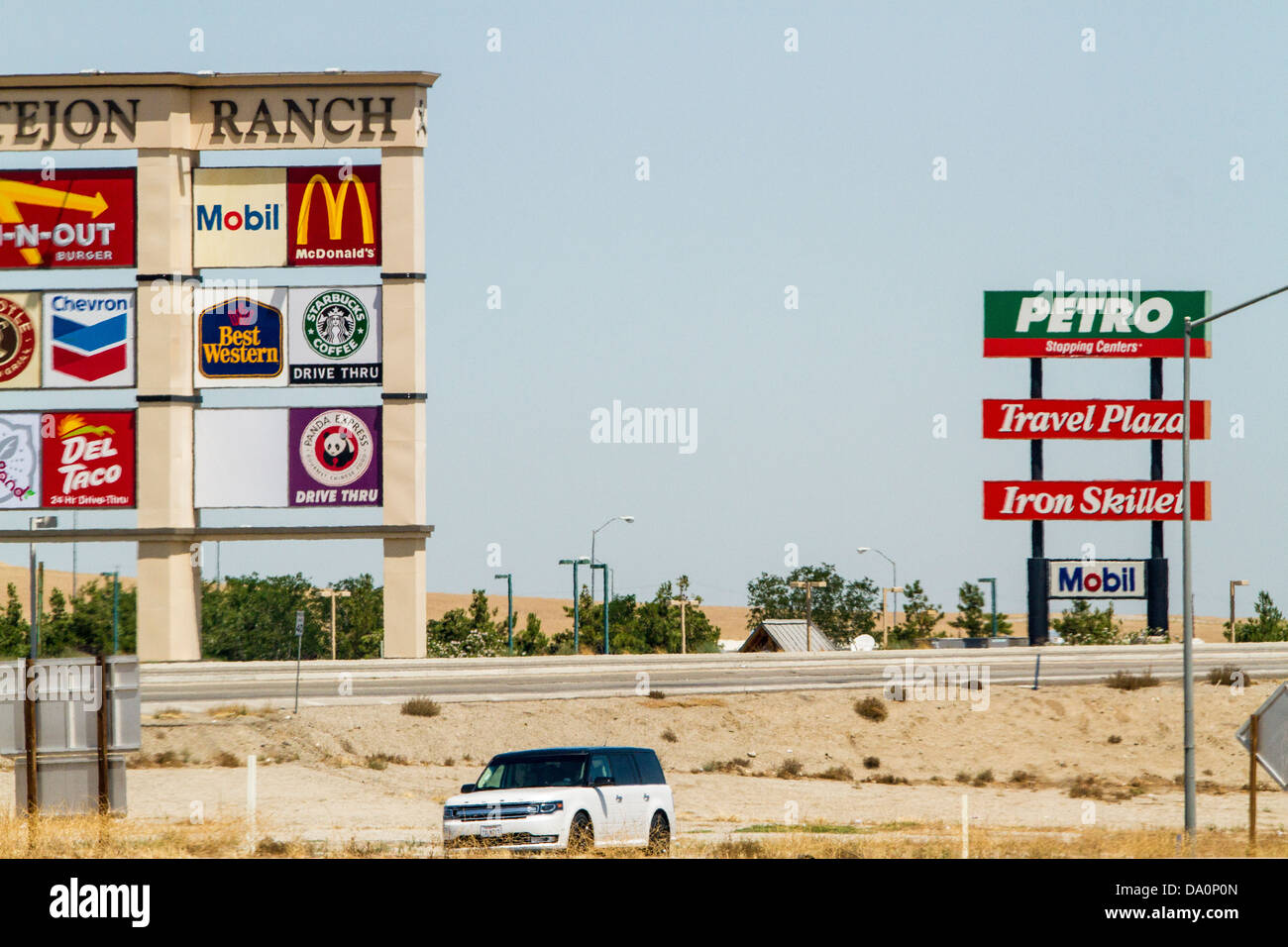 Scenes along Interstate 5 at the town of Grapevine in California's San Joaquin Valley Stock