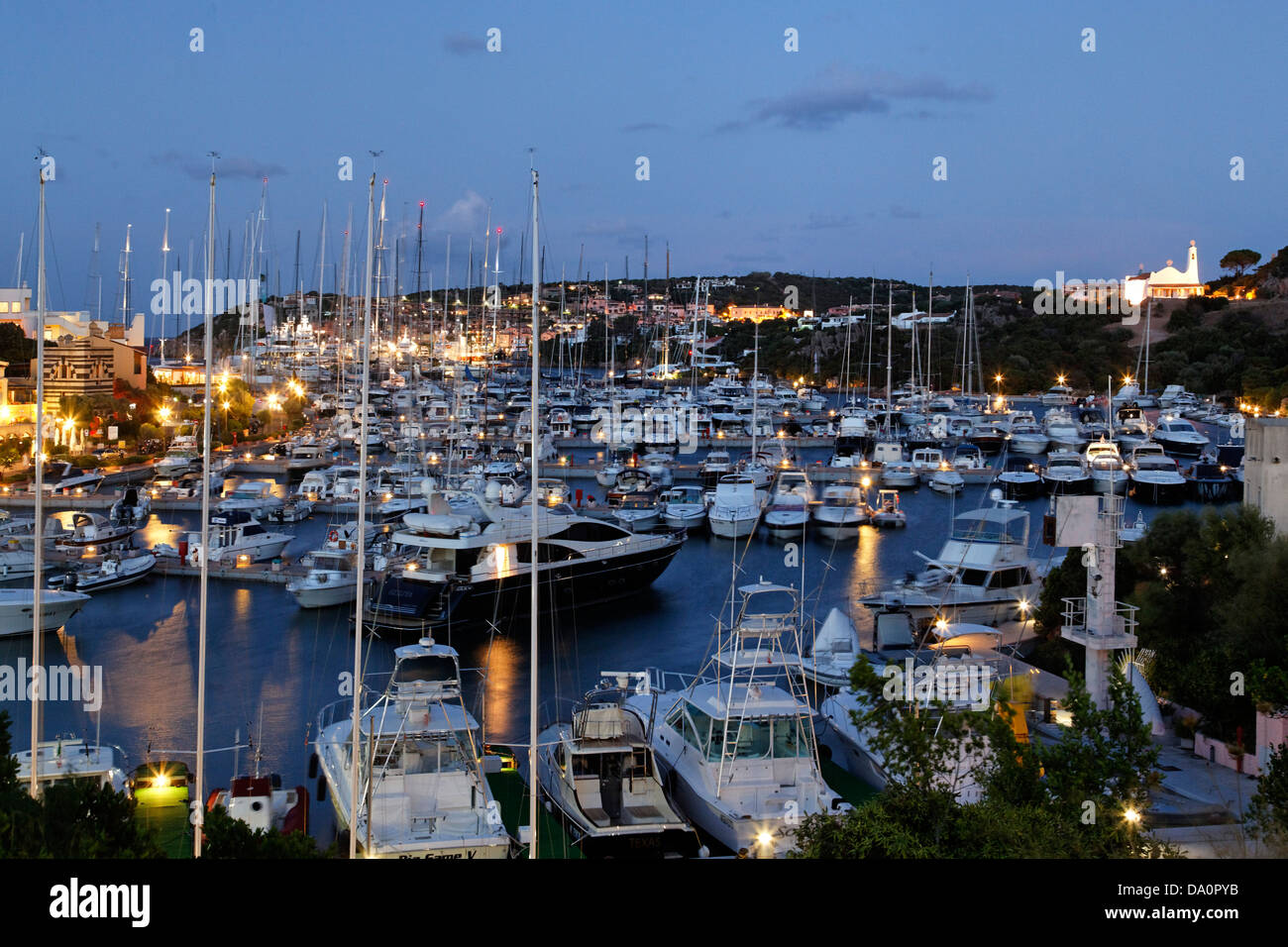 Italy Sardinia Costa Smeralda Porto Cervo Yachting Port , Marina Stock Photo