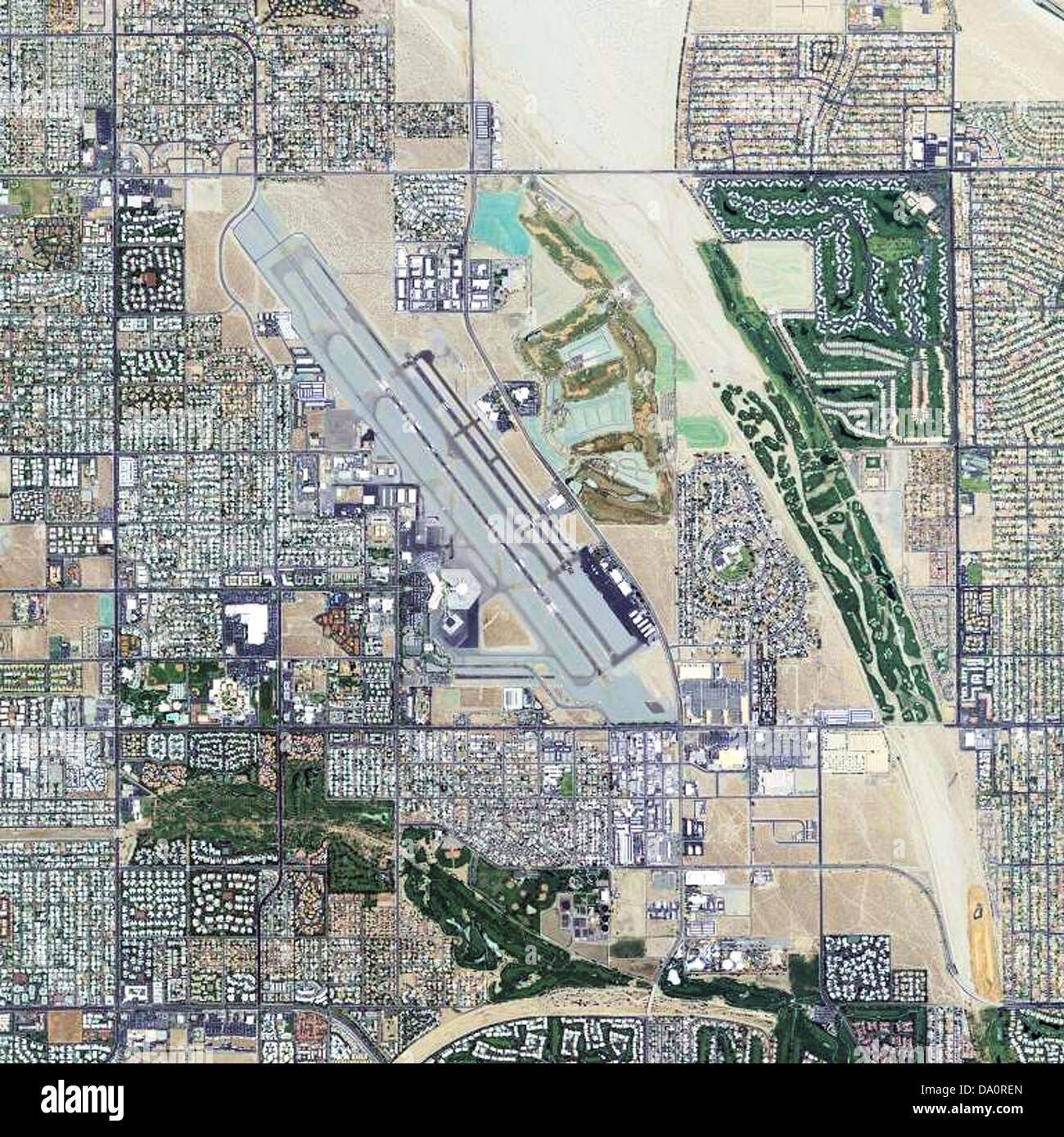 Palm Springs International Airport - USGS topo Stock Photo