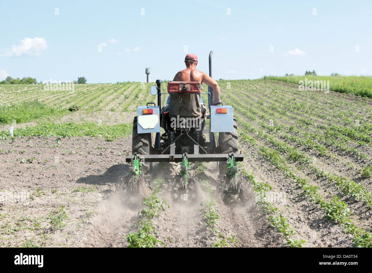 image of special equipment on a tractor for weed in agriculture Stock Photo