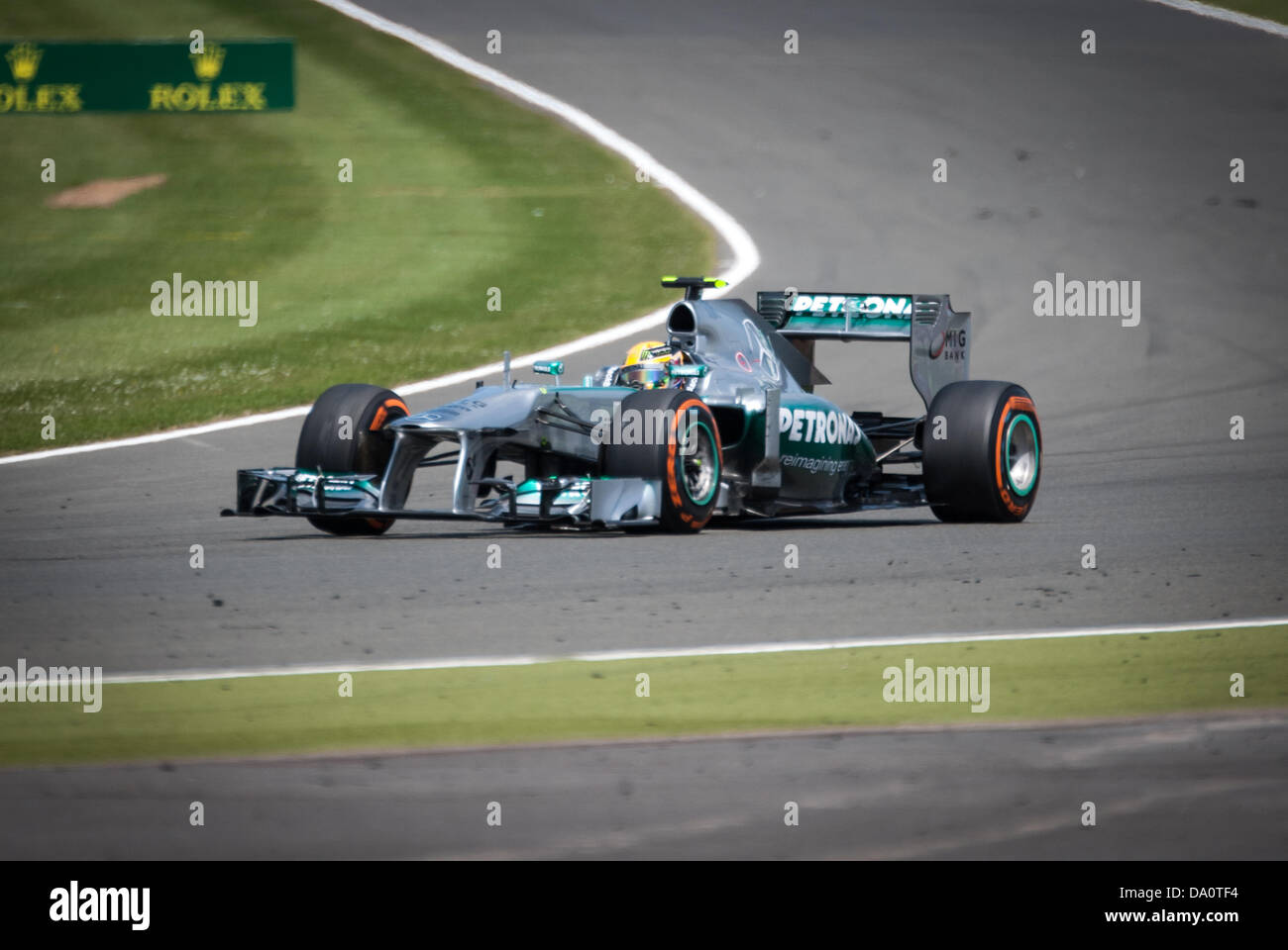 Lewis Hamilton at the British Formula One (F1) Grand Prix, Silverstone, UK Stock Photo