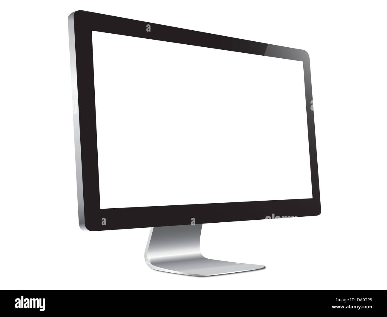 An illustration about a desktop monitor with blank screen isolated on white background Stock
